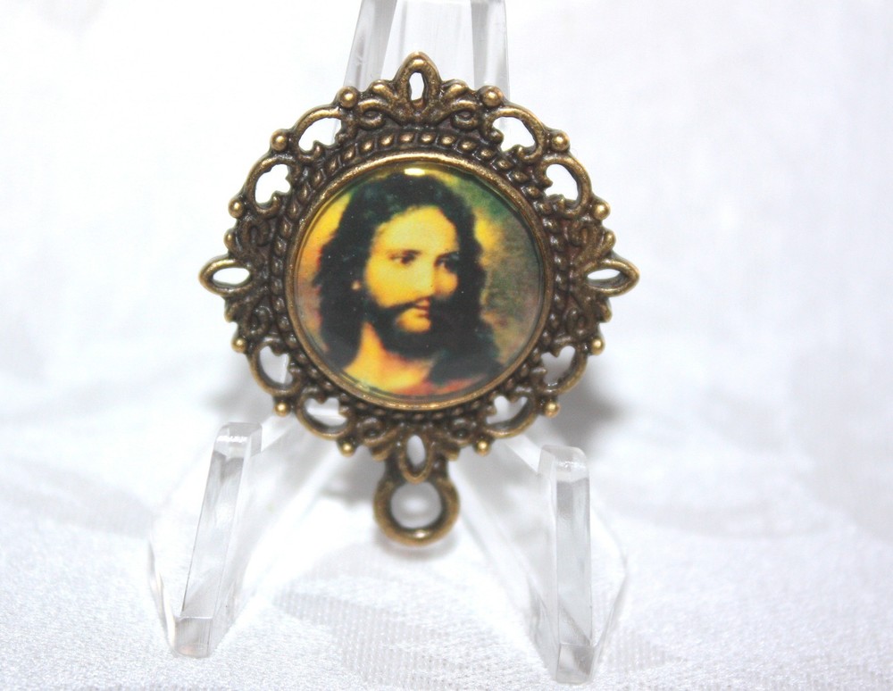 Custom Bronze Rosary Center Part/Color/Rosary Making/Jesus as Savior