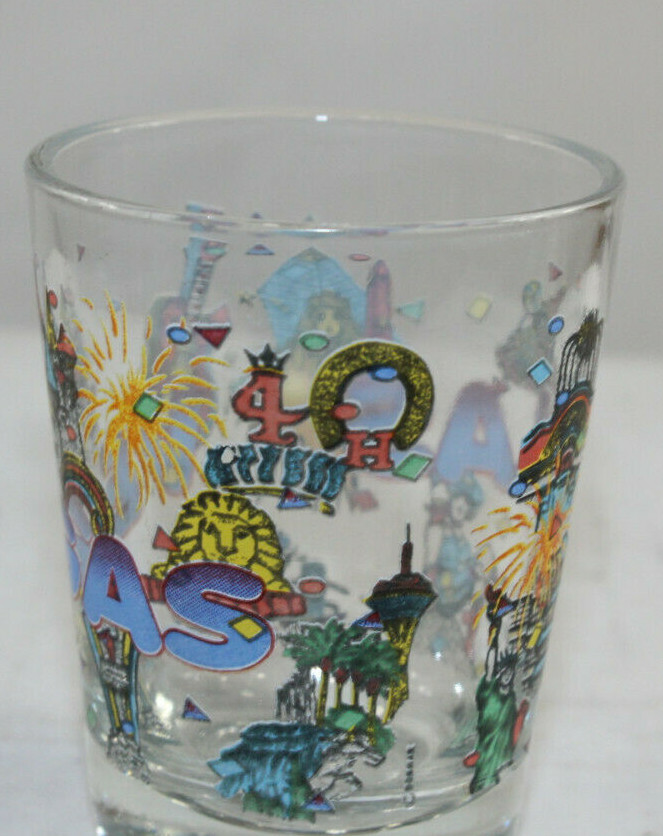 Las Vegas Casinos Souvenir Shot Glass Various Casinos Luxor MGM 4 Horseshoes