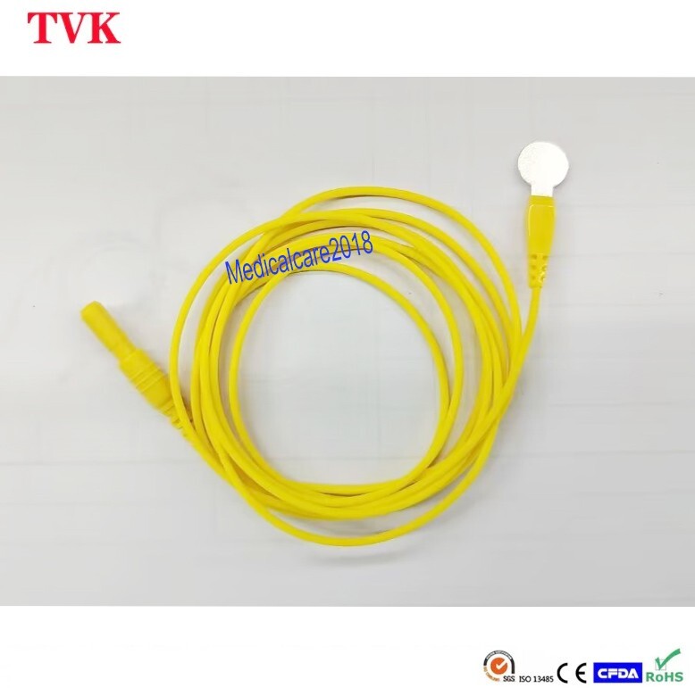EEG Electrode Cables, Pure Silver Integrated flat(2p)+Ear Clip(3p) DIN1.5 Socket