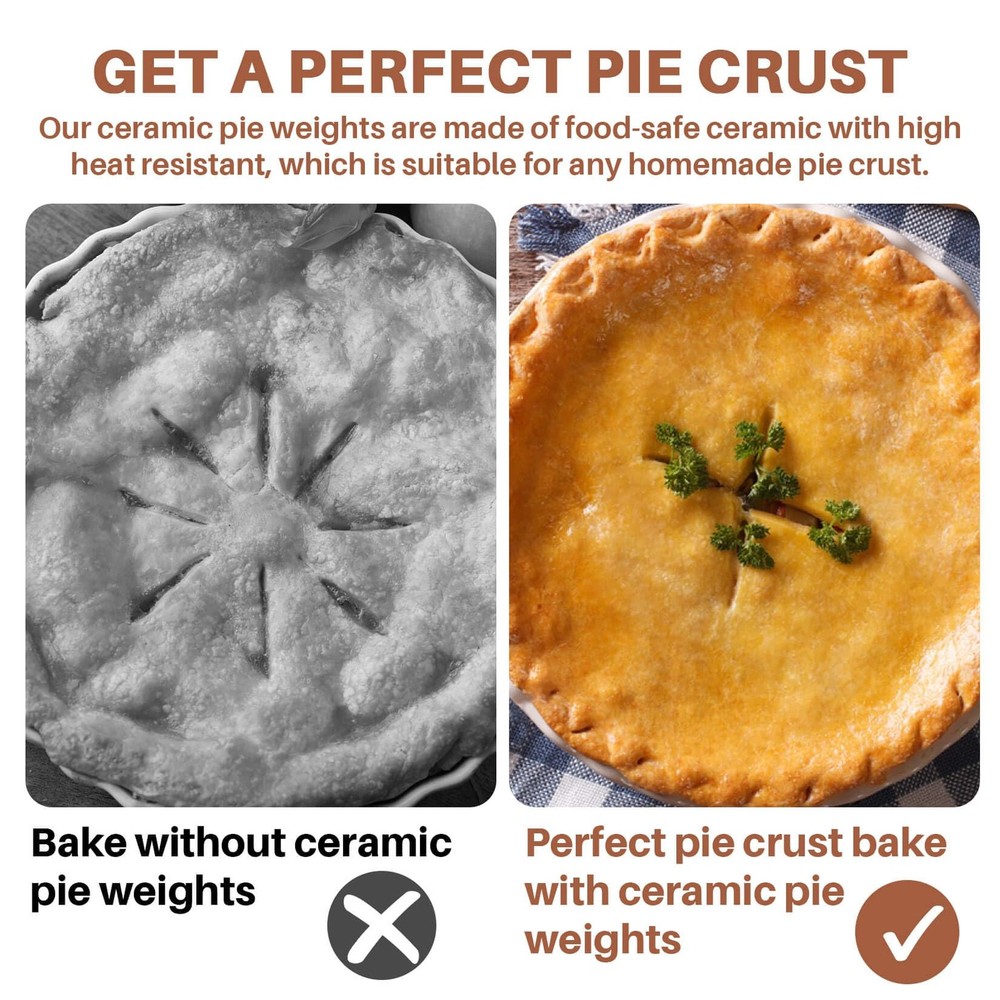 Sukh 0.94LB Pie Weights for Baking - Crust Ceramic 0.94LB, White