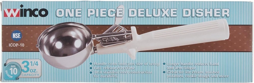 Winco Ice Cream Disher with Ivory Handle, Size 10