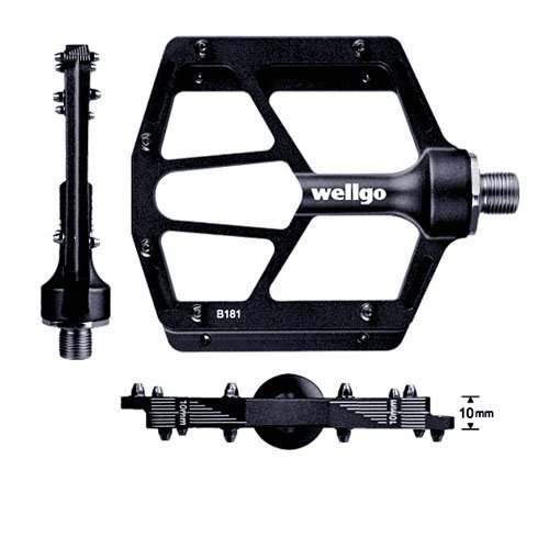 Wellgo B181 Flat Pedals Low Profile Design , Black
