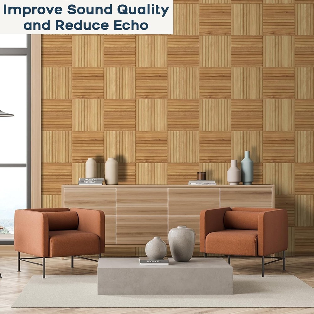 Eco-Friendly 6 Pack Acoustic Sound Panels - Decorative Self-Adhesive Solution
