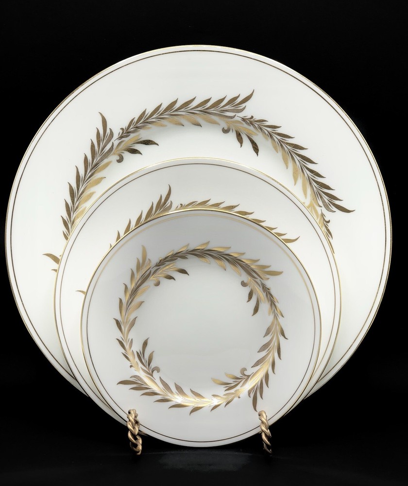 Minton Malta Gold H4901 Bone China 3pc Place Setting /b