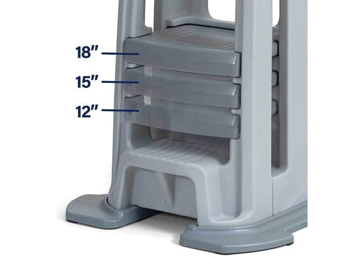Simplay3 41807R-12 Toddler Tower Adjustable Stool (Gray)