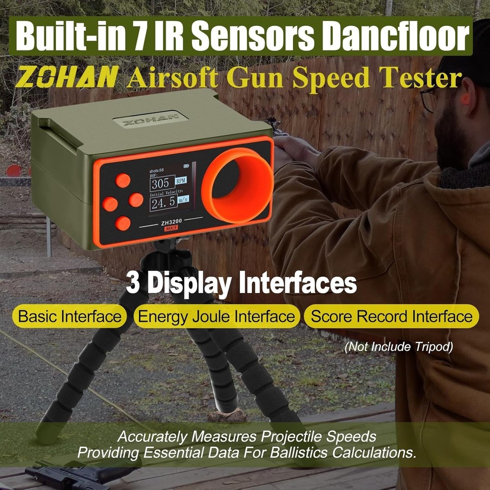 Versatile BB Speed Tester with Self-Calibrating Tech - Effortless Shooting Setup