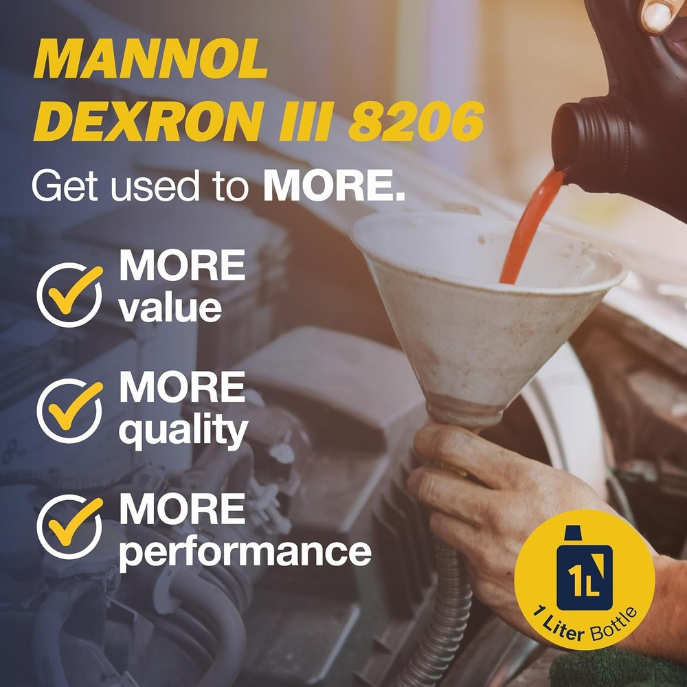 Mannol DEXRON 3 Automatic Plus, 1L Transmission Fluid for Smoother Shifting, Lon