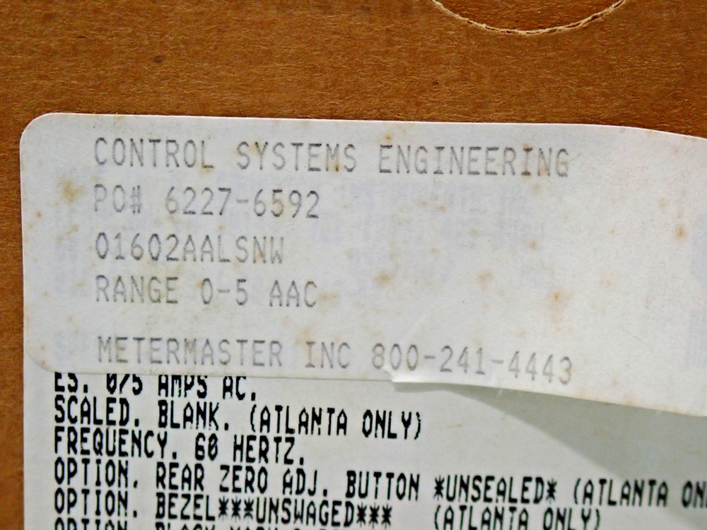 Crompton Instruments 016-02AA-LSNW Range 0-5 AAC Panel Meter