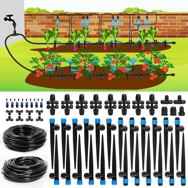 230FT Drip Irrigation Kit Automatic Watering System Easy Install Water Efficient