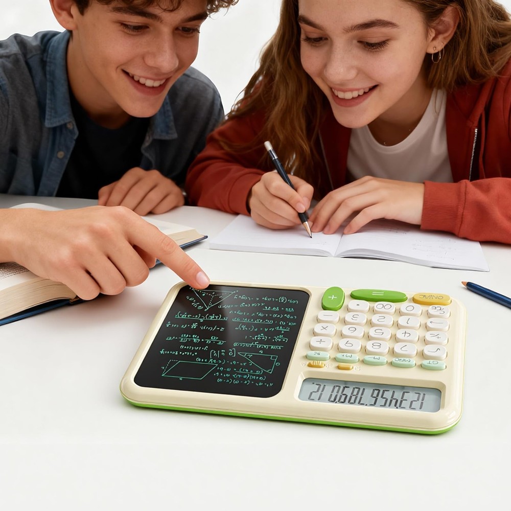 Desk Basic Calculator with Notepad for School Cute Simple Big Button Standard...