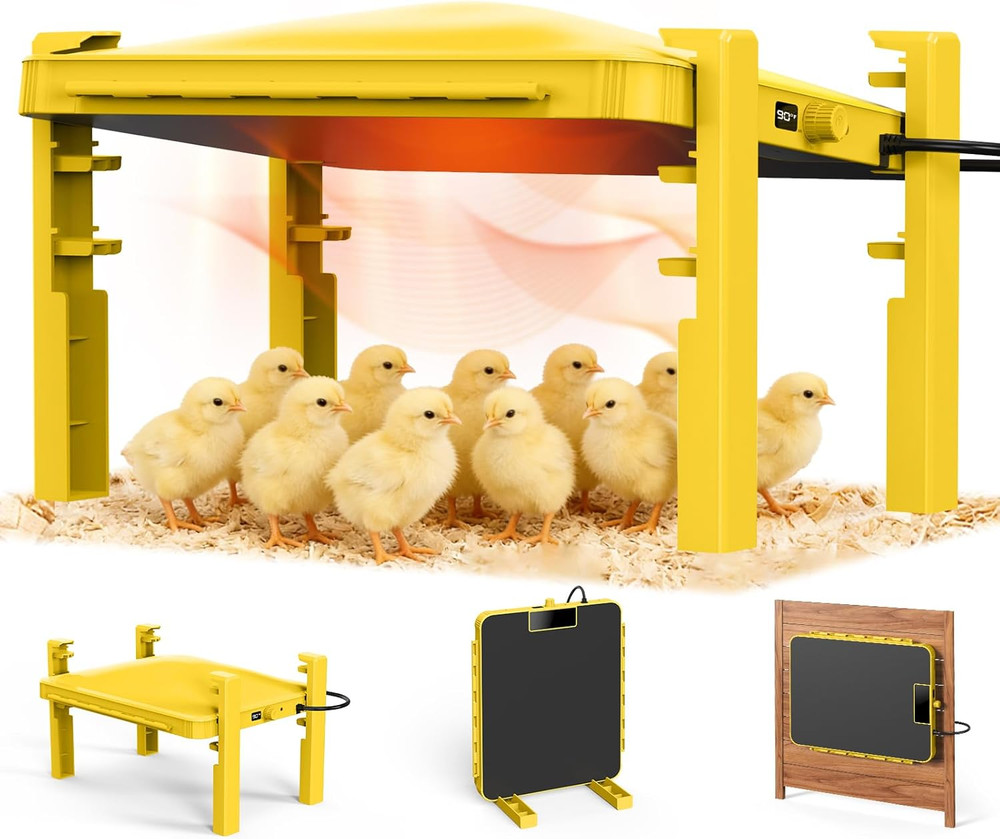 Brooder Plate for Chicks,200W Chick Heat Plate,Brooder Heater with Adjustable Te