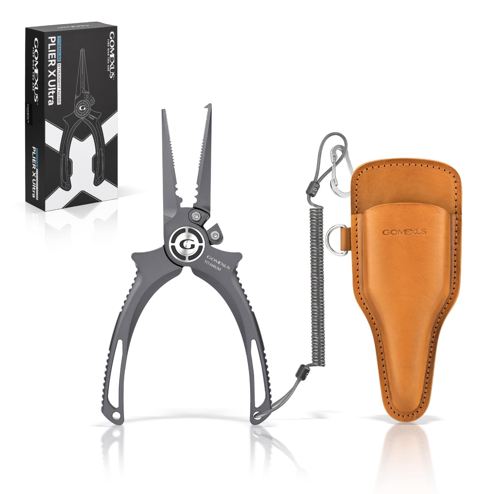 Gomexus 6.5 inch Titanium Fishing Plier 100% Saltwater Rustproof Split Ring Nose