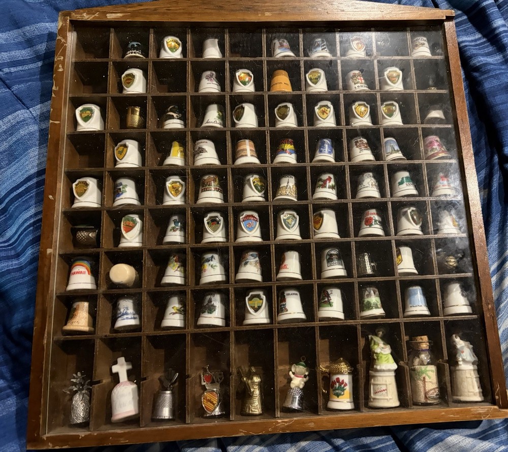 Thimble Collection with Case Large. 84 In Total