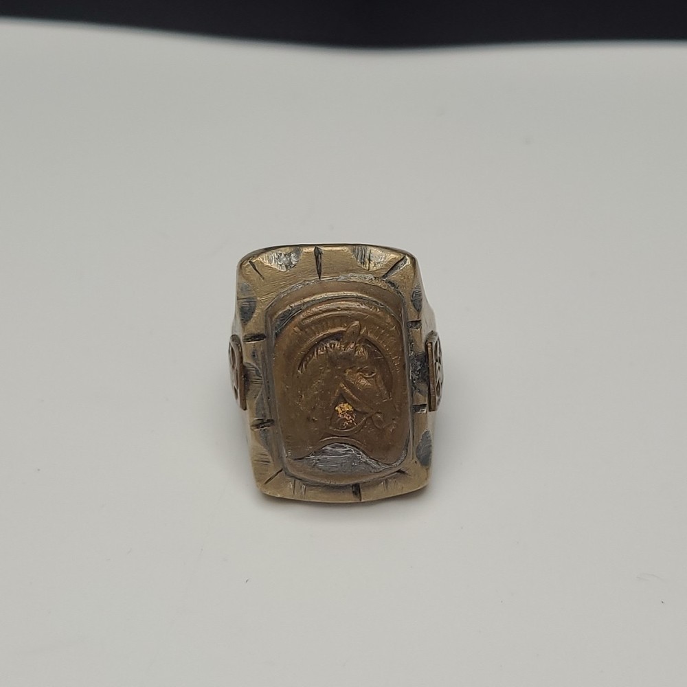 1940s WWII Era Horse Maiden Bikers Ring Sz11 Men’s Mexico Brass/copper US Army