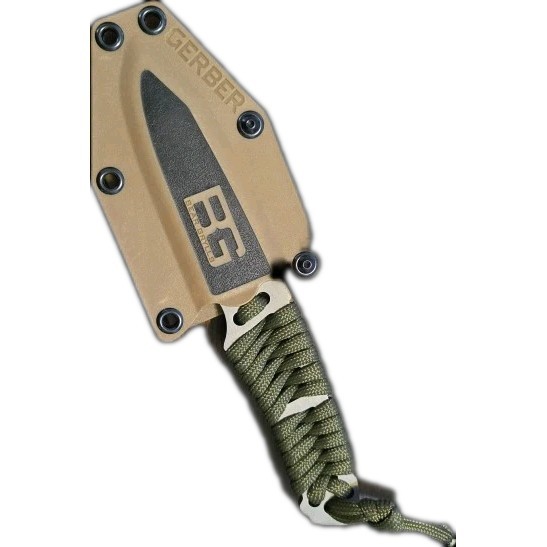 Gerber Bear Grylls Green Paracord Knife & Desert Sheath Full Tang Fixed Blade