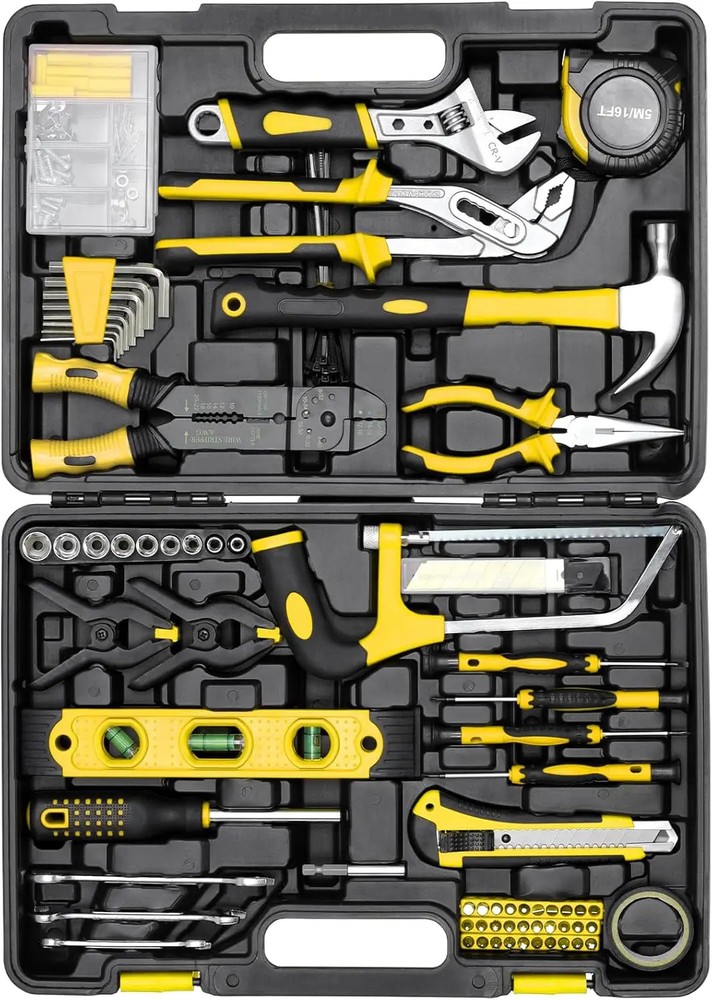 Professional 218 Piece Tool Box,Mechanic Tools Set with Screwdriver, Hex Sockets
