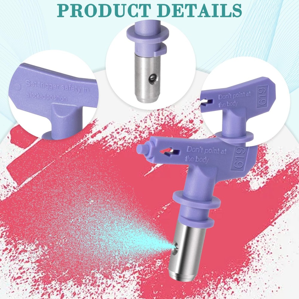 353-619 High Efficiency Airless Spray Tip, 12-14 Inch Pattern, Compatible wit...