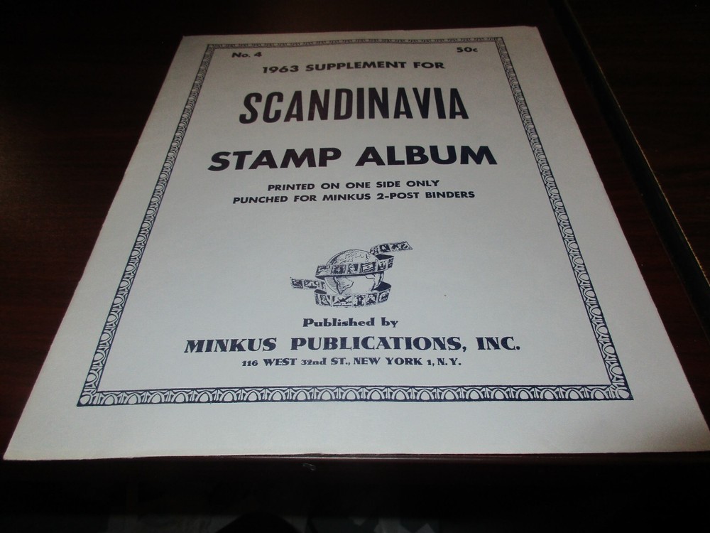 "MINKUS" 1963  SUPPLEMENT SCANDINAVIA STAMP ALBUM  #4   W/FREE SHP.