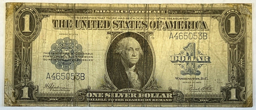 $$SIX DIGIT$$ LARGE NOTE $1 1923 Fancy Silver Certificate - Extremely Rare
