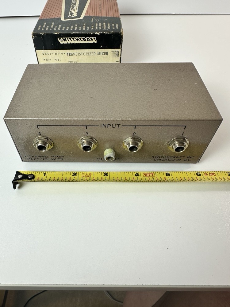 Switchcraft Transistorized Mixer Model 301TR With Box, Untested