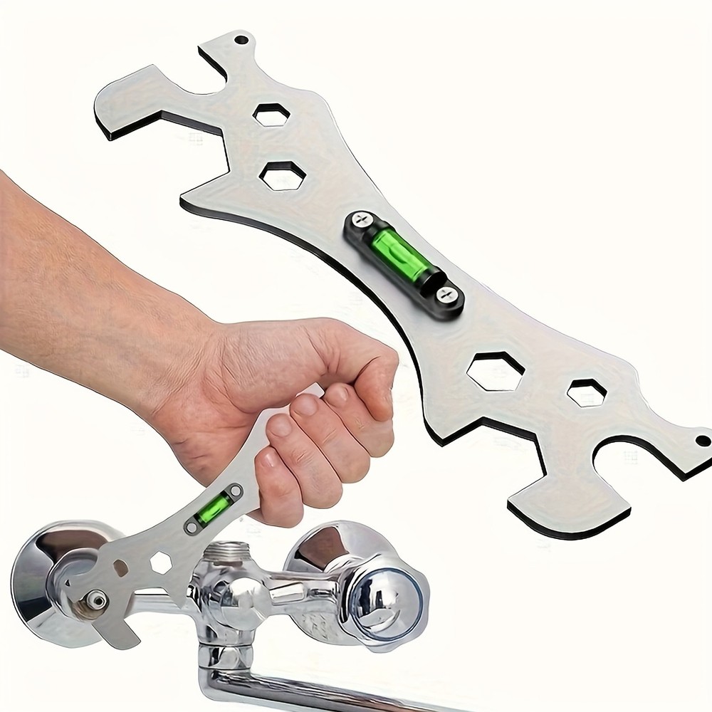Shower Installation Multi-Tool Wrench with Level - for Faucet & Pipe Adjustment