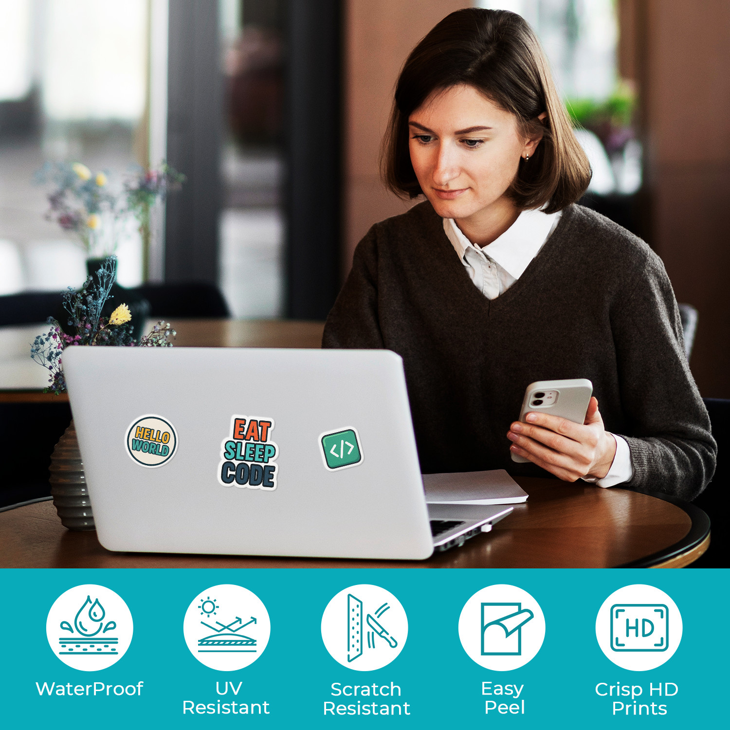 Your Logo Here Custom Vinyl Stickers – Waterproof Personalized Labels for Busine