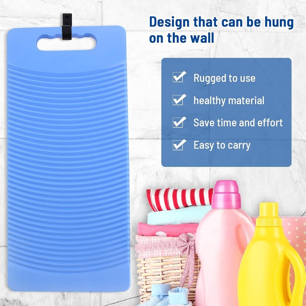 Plastic Rectangle Washboard Washing Clothes Board 50cm Long Blue