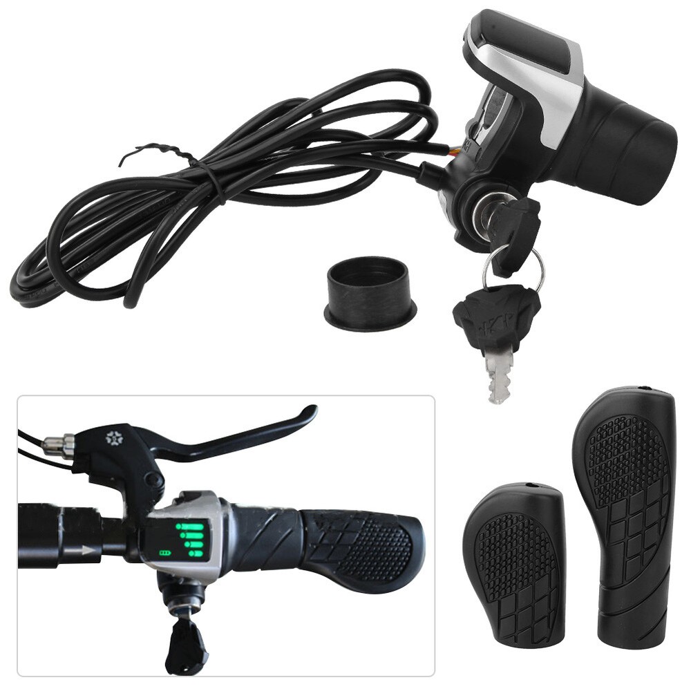 36V Scooter E- Handlebar Grip Throttle W/LCD Display Key Lock