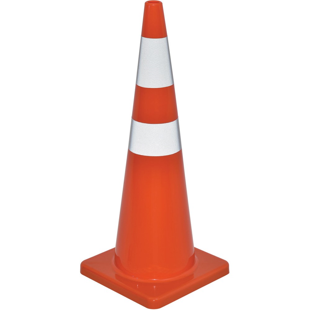36" Reflective Traffic Cone Solid Orange Base 10 lbs