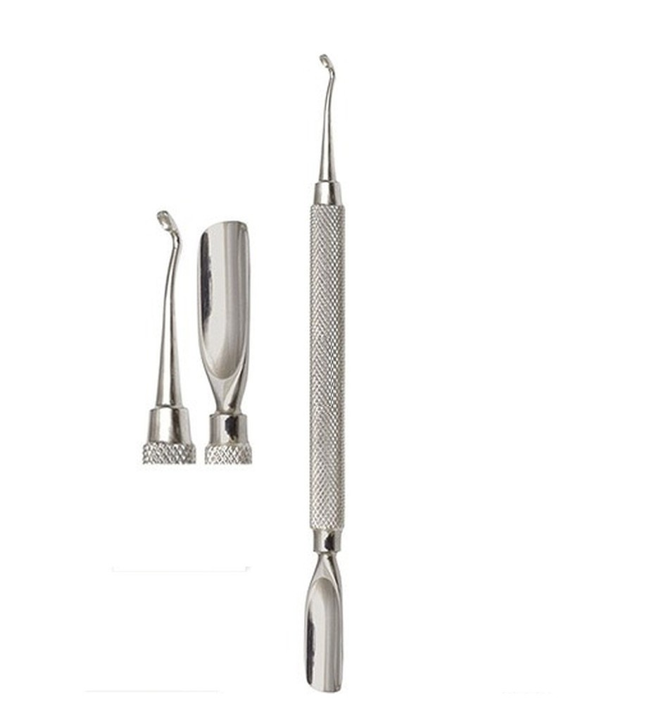 6 CUTICLE Pushers with Spoon Nail Cleaner