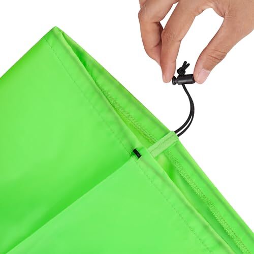 Drawstring Bag with Toggle - Nylon Cinch and Ditty Pouch () 7 x 9 Inch Green