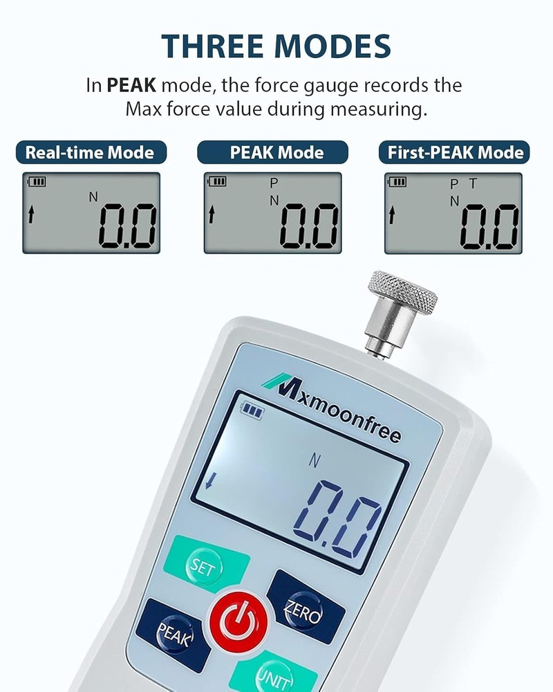 Professional 500N Force Gauge Push Pull Tester - Peak, Auto-Off, Storage Case
