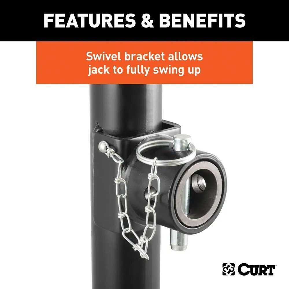 CURT 25006 Pipe-Mount Swivel Topwind Jack