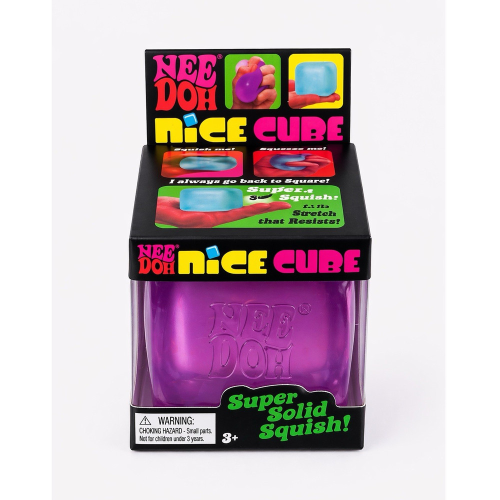 Nee Doh Viral Needoh Nice Cube Super Solid Squish Purple Squeeze Sensory Toy