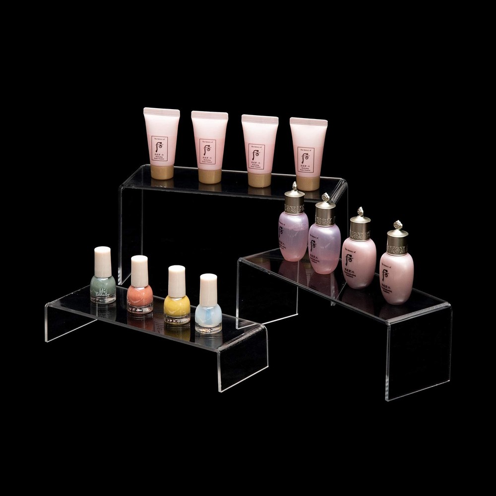6 Pc Clear Acrylic Display Risers Showcase for Shoe Risers Retail Stand Cupcake