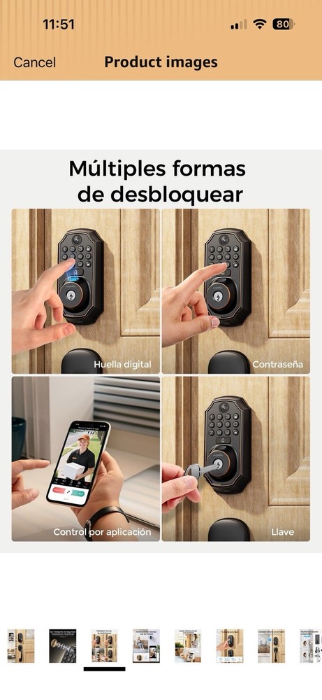 ARPHA Keyless Entry Door Lock Deadbolt with Handle Set - WiFi Door Lock Camera