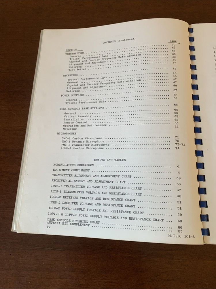 Bendix Two Way Mobile Radio M.I. B. 101-A Instructions Manual