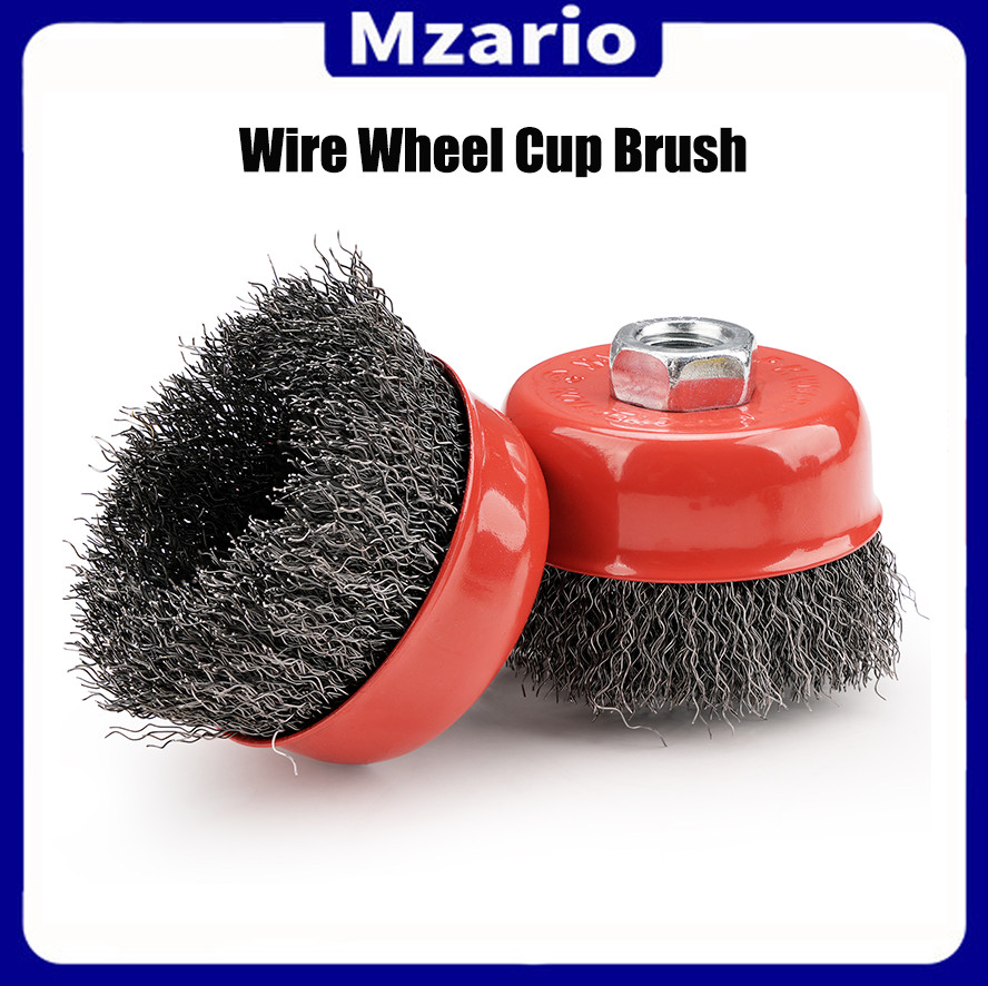 1-2Pcs Angle Grinder Wire Brush Cup Brush M14 Threaded Cleaning Wire Wheel 3"