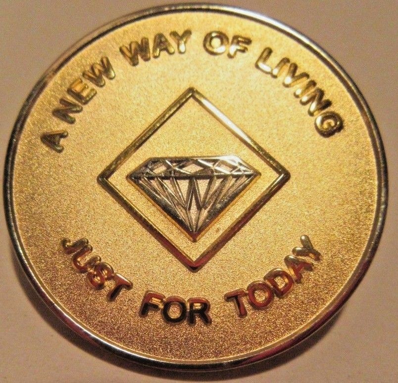 Narcotics Anonymous NA GOLD SILVER 16 year Medallion Chip Coin Token