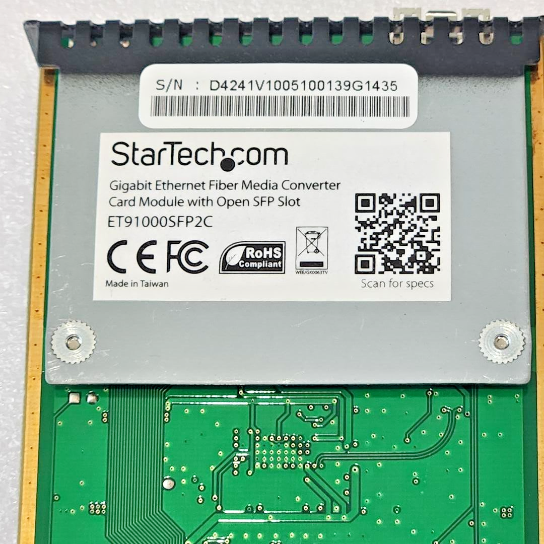 StarTech ET91000SFP2C GE SFP Fiber Media Converter Card for ETCHS2U