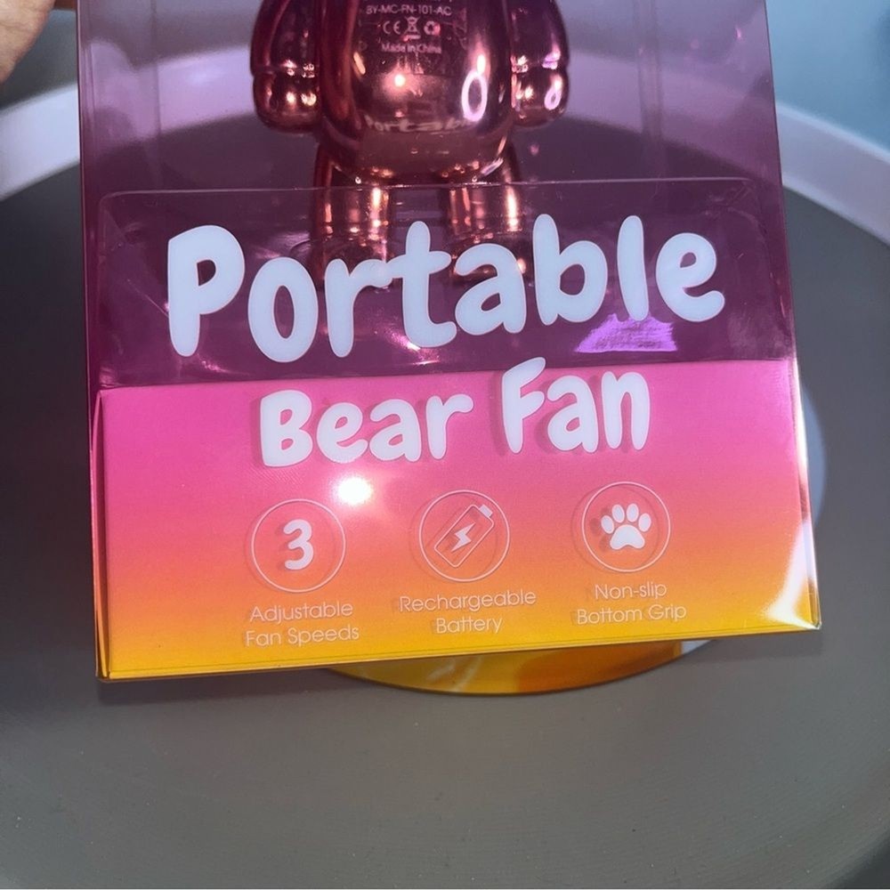 Purple Portable Bear Fan