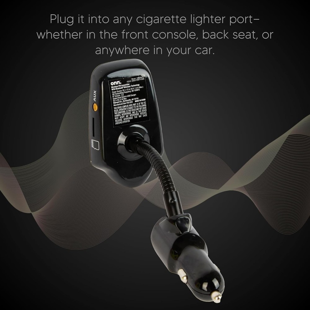 Bluetooth Car FM Transmitter Hands-Free Calling Dual USB Fast Charger AUX SD