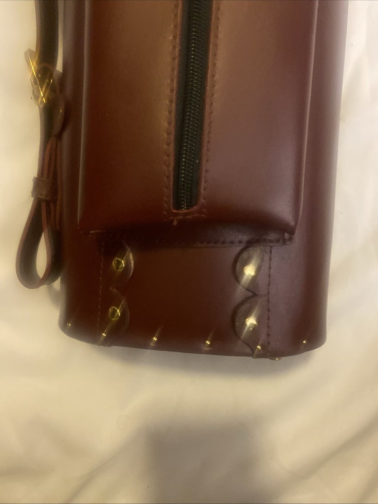 Pool Case 3x7 Inverted Leather Cowboy Case - Brown