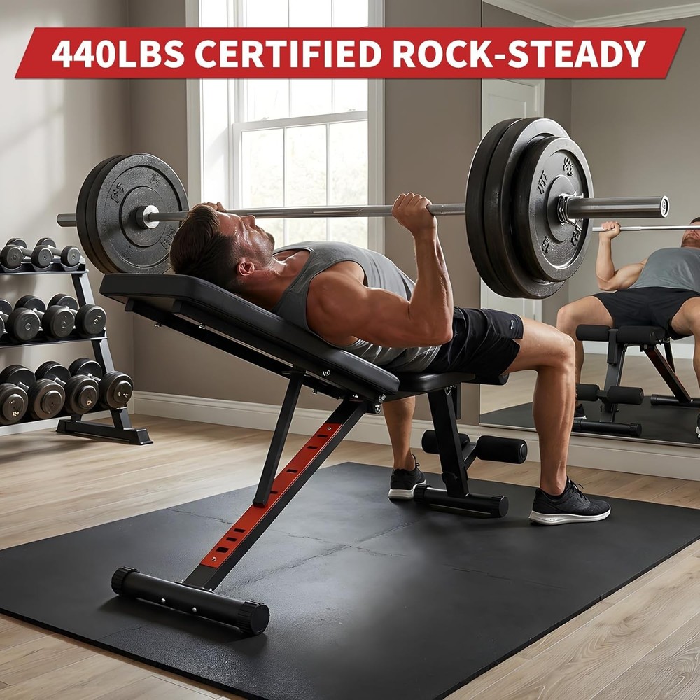 Adjustable Weight Bench Foldable Flat Incline Decline Workout Bench Home Gym