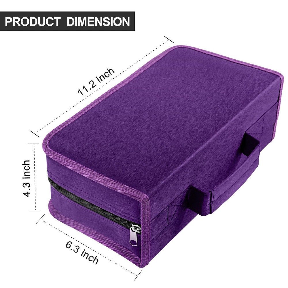 Siveit CD/DVD Storage Holder - 128 Capacity Case Black binder, Purple
