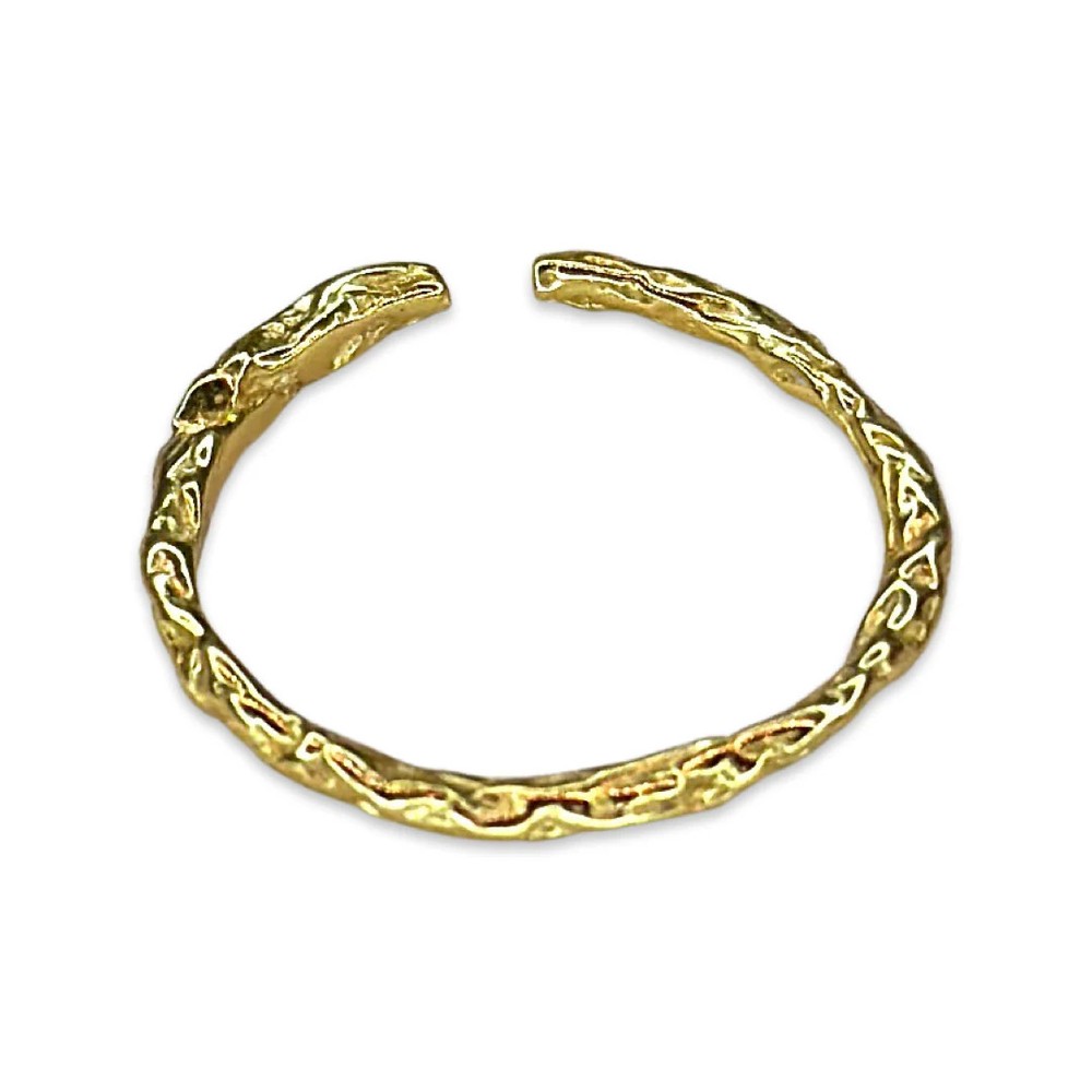 Thin Hammered Ring Gold