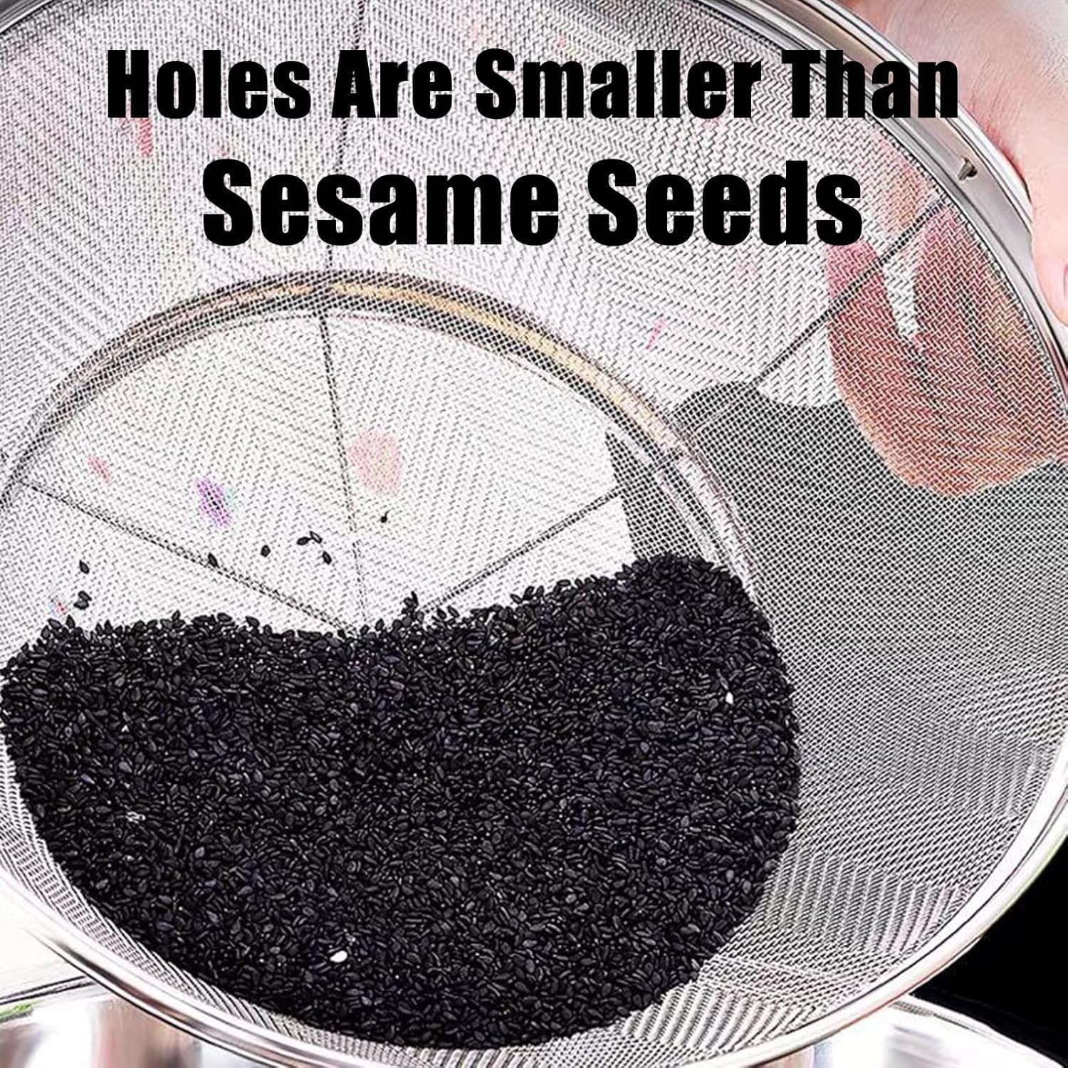 tastyWay 3pc Colander Set Stainless Steel Kitchen Mesh Strainer Net Baskets