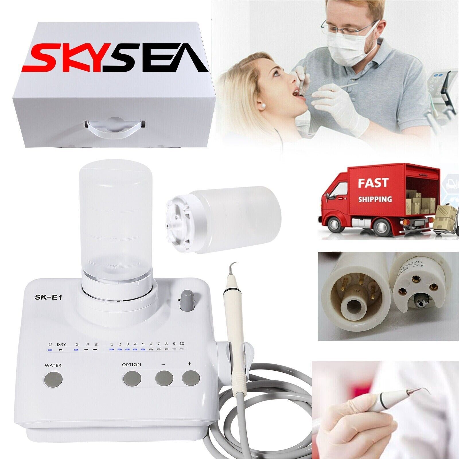 Ultrasonic Piezo Dental Scaler Handpiece 2*Bottles Dosing Fits EMS Cavitron tips