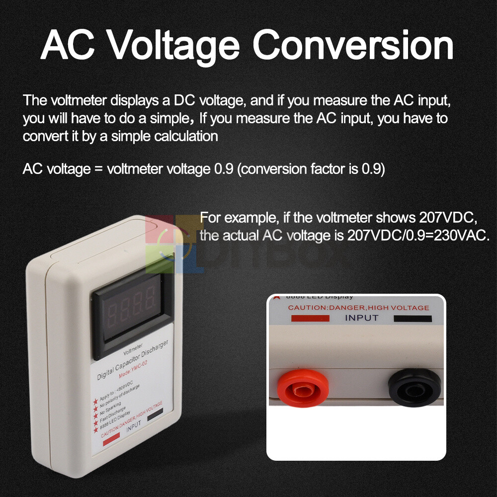 Digital Capacitor Discharge Pen Discharging Tool with Voltmeter without Sparking