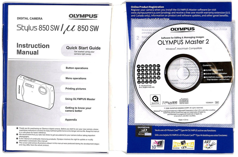 Olympus Master 2.0 Get Started User's Kit Manual+Software for Photo Camera